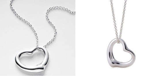 Fashion Women Silver Open Heart Pendant & Chain Necklace Plated silver