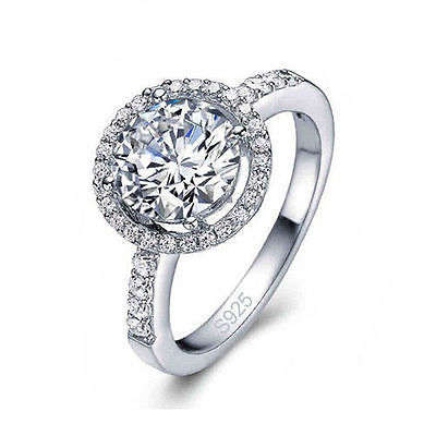 SILVER ENGAGEMENT RING SIZE 9