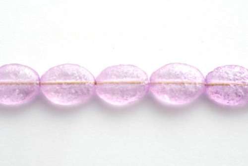 Czech glass beads, frosted lilac, 11x9mm, 5pcs