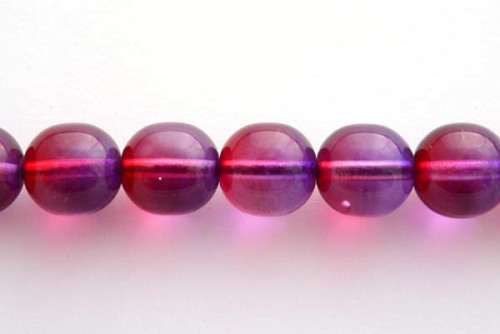 Czech glass beads, dark pink/purple, 10mm, 5pcs