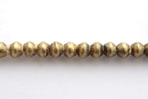 Ethiopian beads, metal, dark silver colour, 4mm, 1strand, +/- 50cm