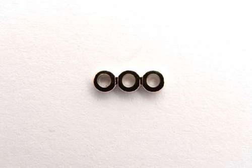 Strand separator, 3 loop, antique silver, 9x3mm, 20pcs