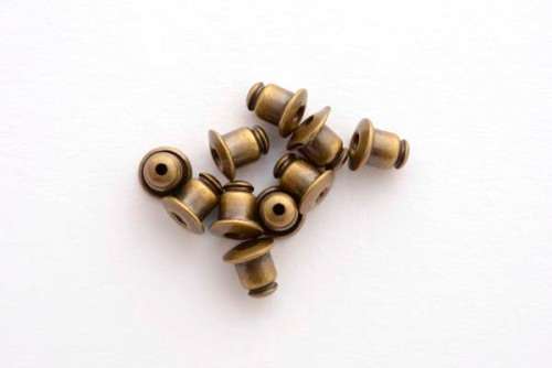 Earring back/clutch, bronze, 10pcs