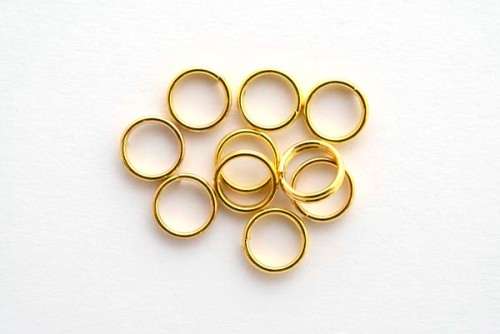 Split rings, gold tone, 7mm, 20pcs