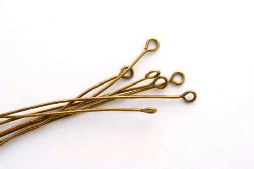 Eye pins, bronze, 70mm, 20pcs