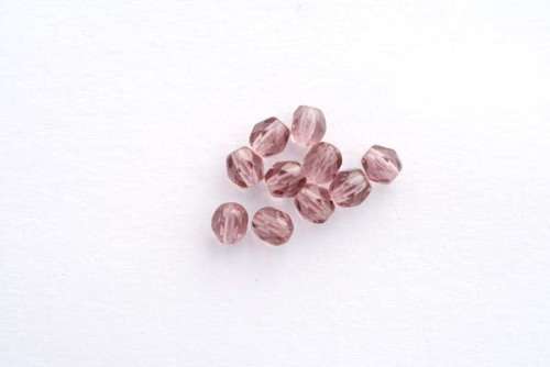 Czech fire polished beads, mid amethyst, 4mm, 10pcs