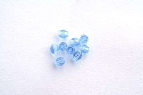 Czech fire polished beads, medium sapphire, 4mm, 10pcs