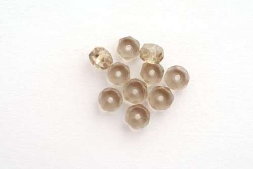 Czech fire polished beads, black diamond, 3x6mm disc,10pcs