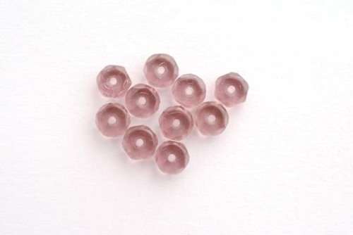 Czech fire polished beads, mid amethyst, 3x6mm disc,10pcs