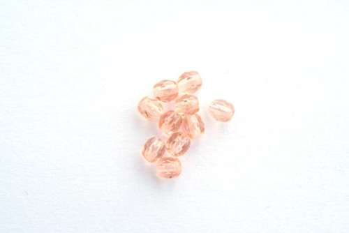 Czech fire polished beads, rosaline, 4mm, 10pcs