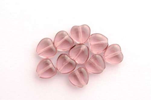Czech fire polished beads, mid amethyst, 8mm, heart,10pcs