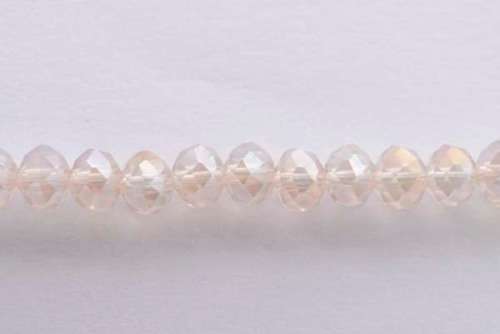 Facetted roundell, light topaz AB, 4mm, 20pcs