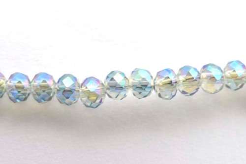 Facetted roundell, mystic green AB, 4mm, 20pcs