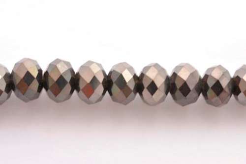 Facetted roundell, haematite, 8mm, 10pcs
