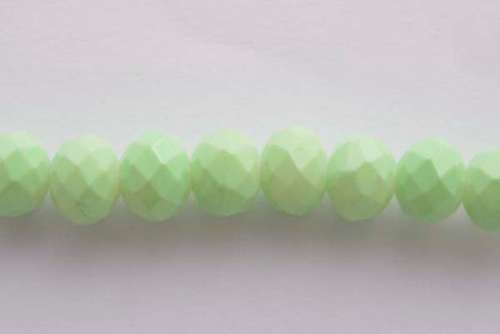 Facetted roundell, solid lime, 8mm, 10pcs