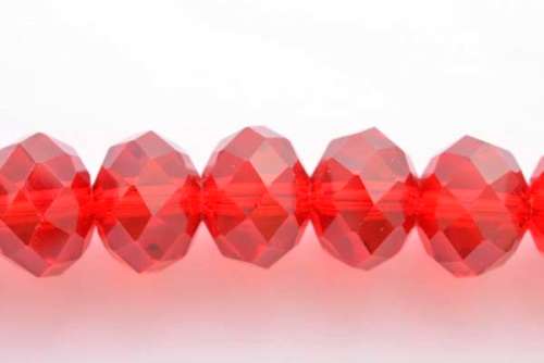 Facetted roundell, Siam, 12mm, 4pcs