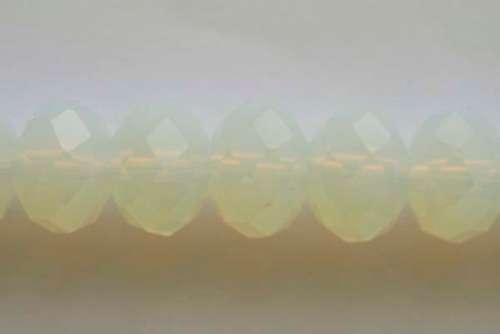 Facetted roundell, opal, 12mm, 4pcs