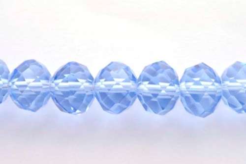 Facetted roundell, light sapphire, 10mm, 5pcs