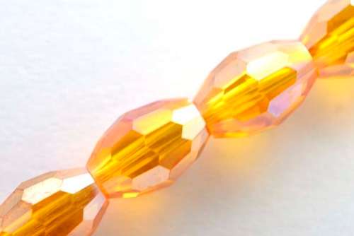 Facetted oval, gold, 8x10mm, 10pcs