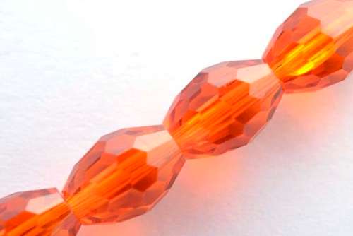 Facetted oval, dark orange, 8x10mm, 10pcs
