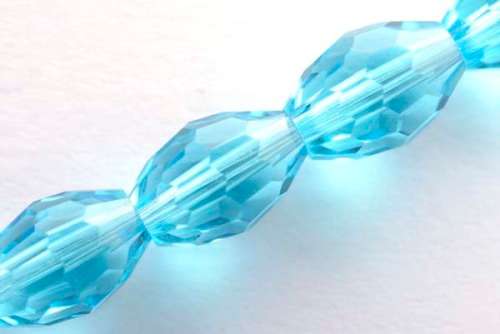 Facetted oval, turquoise, 8x10mm, 10pcs