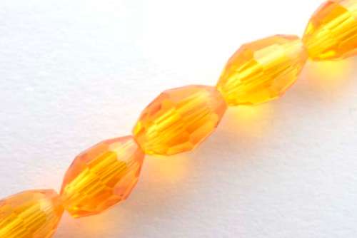 Facetted oval, orange, 6x8mm, 10pcs