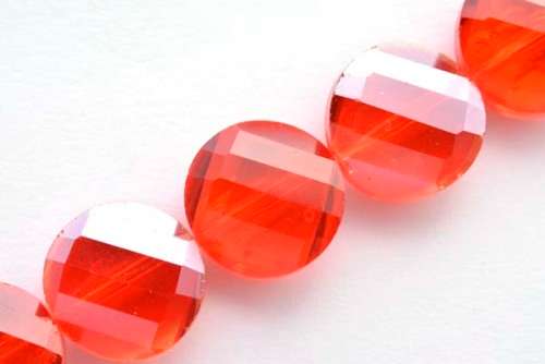 Facetted disc, Siam, 15mm, 4pcs