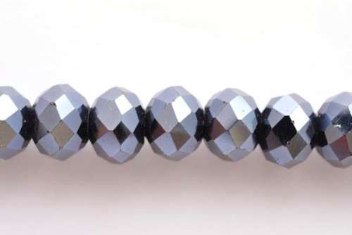 Facetted roundell, haematite, 10mm, 5pcs