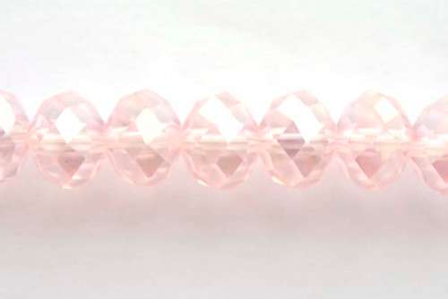 Facetted roundell, light rose AB, 10mm, 5pcs