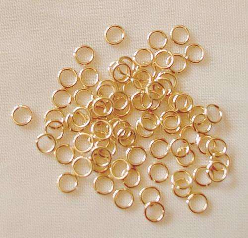 Jump rings, gold tone, 4mm, 50pcs