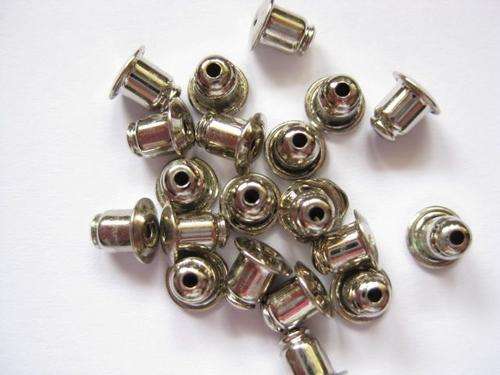 Earring back/clutch, nickel, 10pcs
