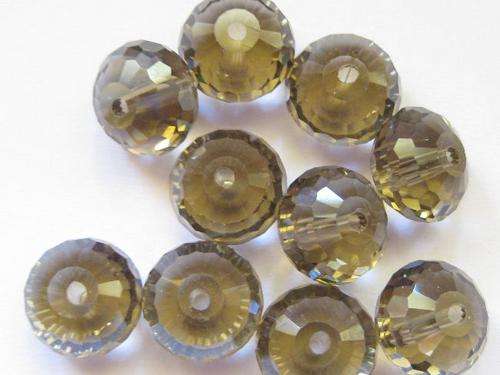 Facetted roundell, topaz, 10mm, 10pcs