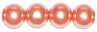 Glass pearl beads 8mm, light orange, +/-25 pcs
