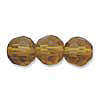 Round facetted glass beads, 6mm, smokey topaz, 10pcs