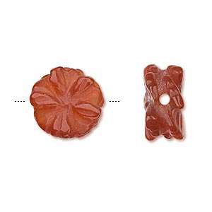 Carnelian flower, 15mm, 1pc