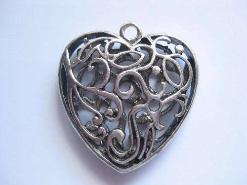 ~SALE~Heart pendant, antique silver, 50x50mm, 1pc