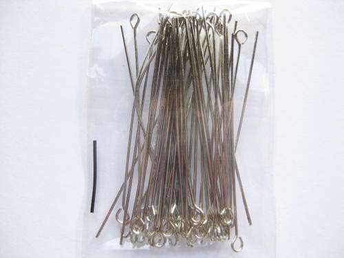 Eye pins, antique silver, 45mm, 50pcs