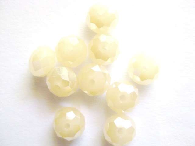 Facetted roundell, opalescent pink, 6mm, 10pcs