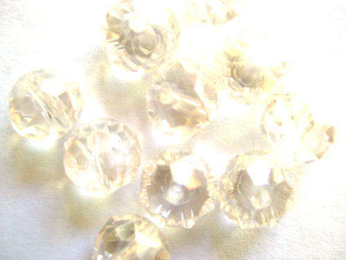 Facetted roundell, pale pink AB, 8mm, 10pcs