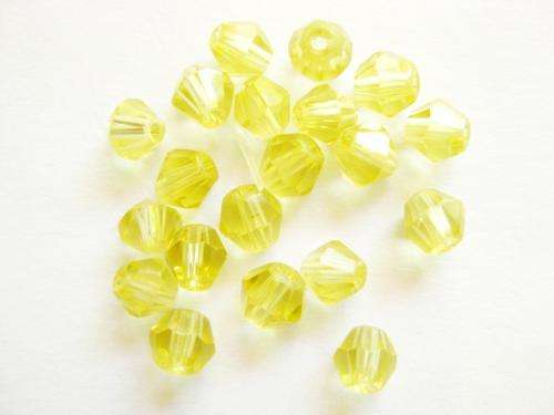 Facetted roundell, yellow AB, 6mm, 10pcs