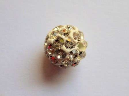 Shamballa beads, silver, 10mm, 1pc