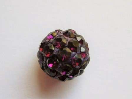 ~SALE~Shamballa beads, purple, 10mm, 1pc