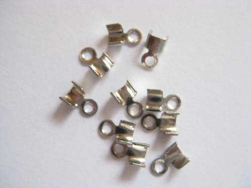 Cord ends, antique silver, 6x4mm, 10pcs