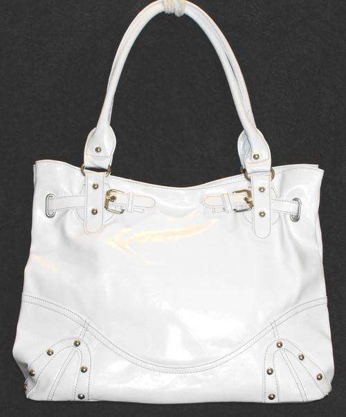 Handbag - SPECIAL ! -  "TOTE BUCKLE & STUD DETAILING " - White