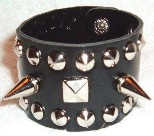 " R1 AUCTION " - "METAL"  WRISTBANDS  - " Colour Black with Silver Studding "