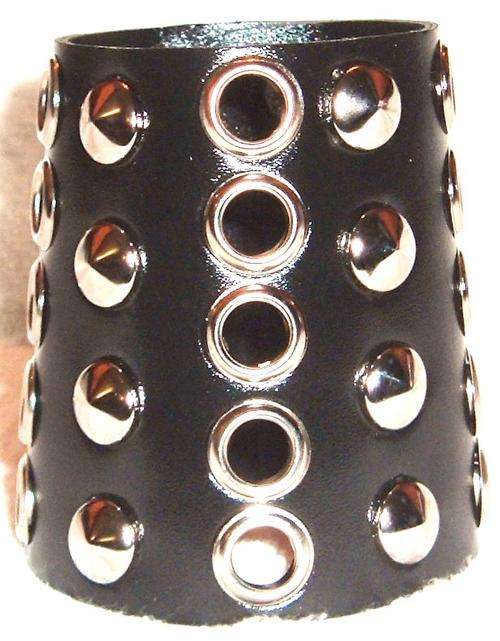 "METAL"  WRISTBANDS  - " Colour Black with Silver Studding "