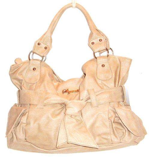 Handbag  - INTERESTING TIE DETAILING - Taupe colour