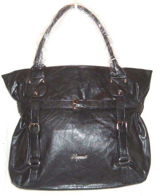Handbag - TOTE WITH BELT AND BUCKLE DETAILING - Black Colour