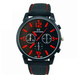 GT Silicone Band Sport Watch - Red
