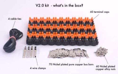 Vruzend V2 DIY Solderless 18650 Battery Holder No Spot Welding. Colour Coded Kit